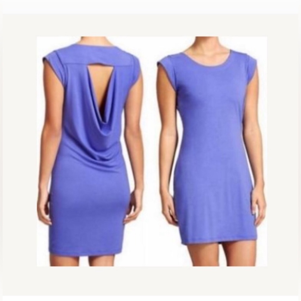 Athleta Blue Charisma Back Cutout T Shirt Dress